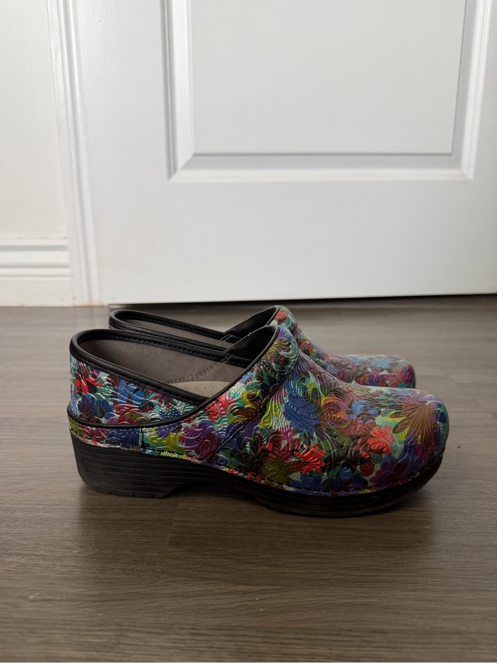 Floral Multi-Color Embossed Dansko LT Women's Paisley Floral Slip-On Clogs